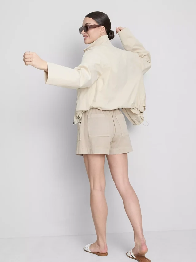 Pantalones cortos utilitarios de mezclilla de algodón