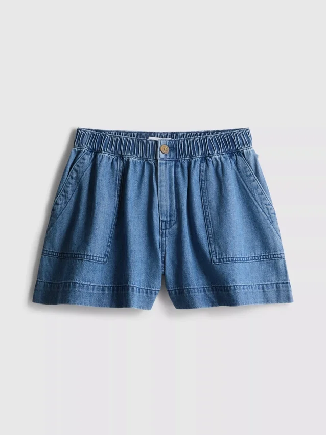 Pantalones cortos utilitarios de mezclilla de algodón