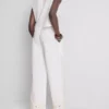 Pantalones de algodón de pierna ancha con bordados