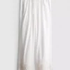 Pantalones de algodón de pierna ancha con bordados