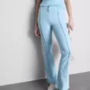 Pantalones de chándal acampanados con pliegues, con alto contenido de algodón