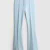 Pantalones de chándal acampanados con pliegues, con alto contenido de algodón