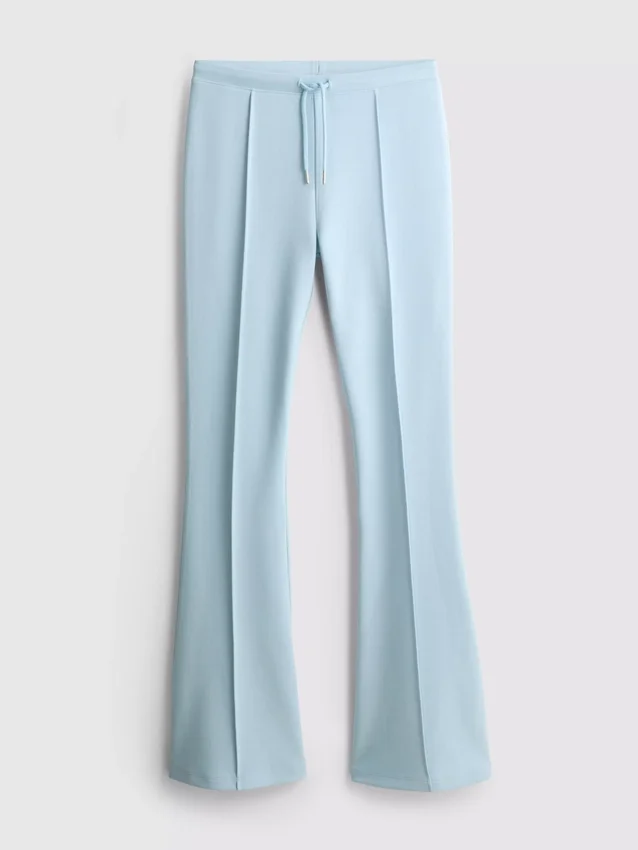 Pantalones de chándal acampanados con pliegues, con alto contenido de algodón