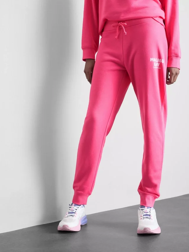 Pantalones de chándal ajustados estampados de mezcla de algodón