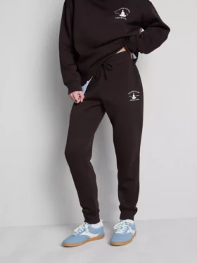 Pantalones de chándal ajustados estampados de mezcla de algodón