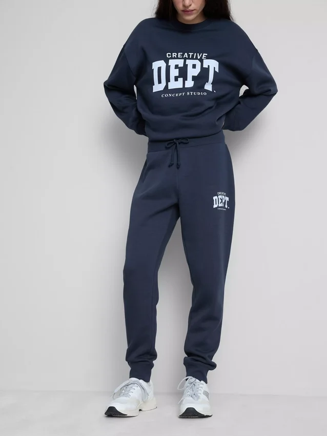 Pantalones de chándal ajustados estampados de mezcla de algodón