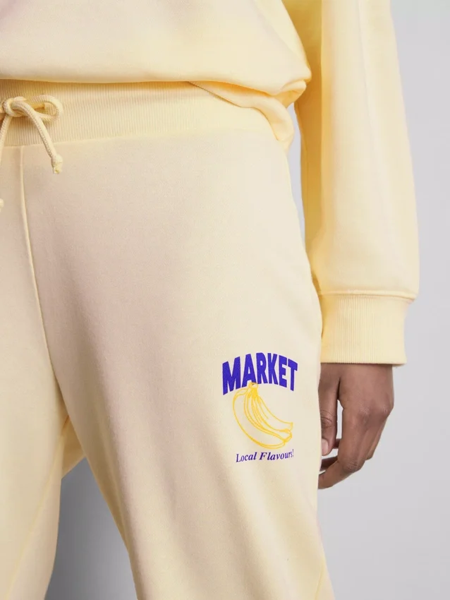 Pantalones de chándal ajustados estampados de mezcla de algodón