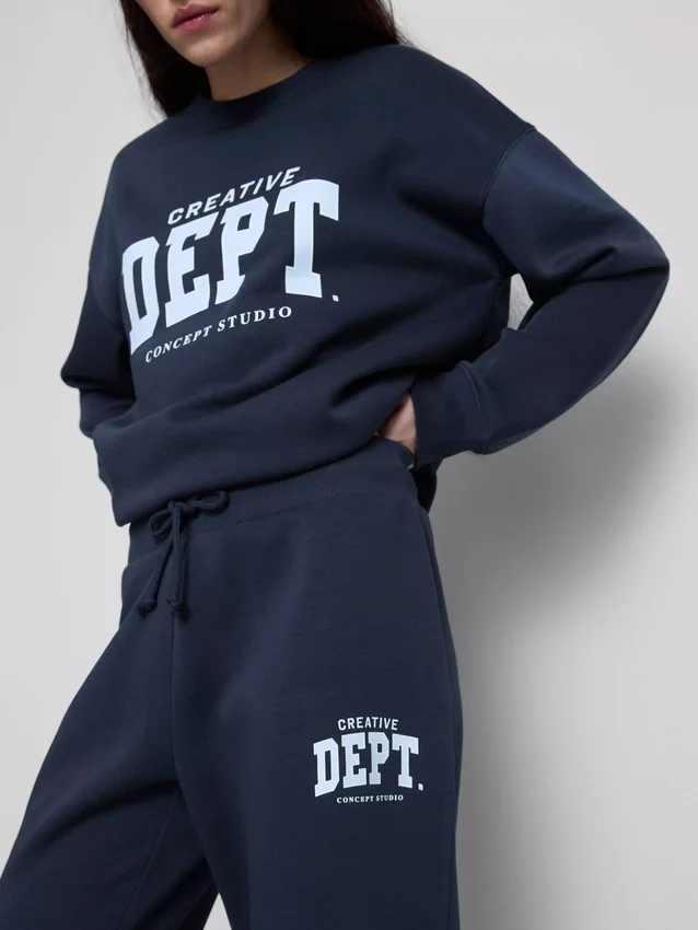 Pantalones de chándal ajustados estampados de mezcla de algodón