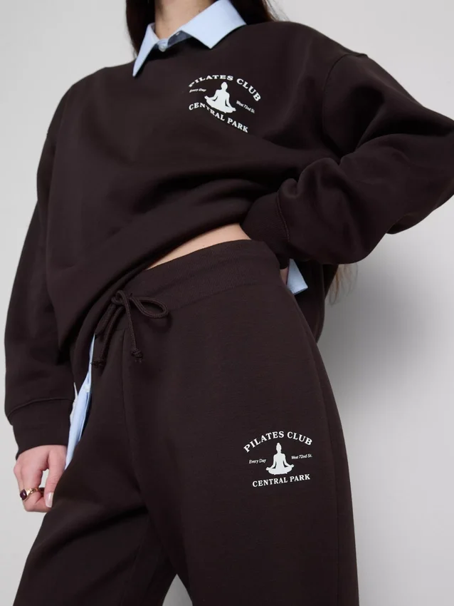 Pantalones de chándal ajustados estampados de mezcla de algodón