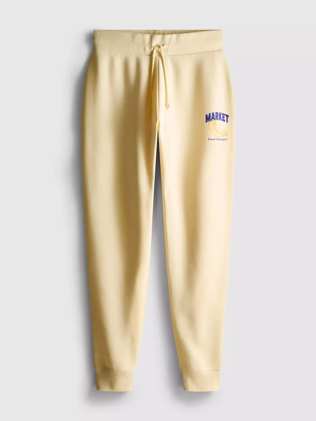 Pantalones de chándal ajustados estampados de mezcla de algodón