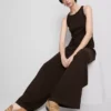 Pantalones de chándal casuales de algodón de pierna ancha