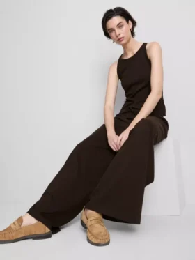 Pantalones de chándal casuales de algodón de pierna ancha