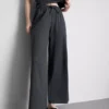 Pantalones de chándal casuales de algodón de pierna ancha