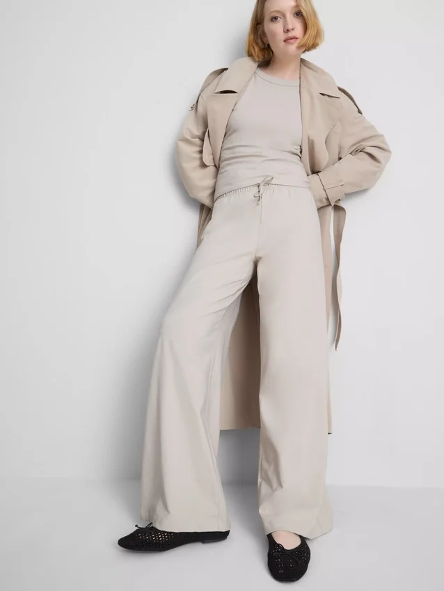 Pantalones de chándal casuales de algodón de pierna ancha