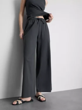 Pantalones de chándal casuales de algodón de pierna ancha