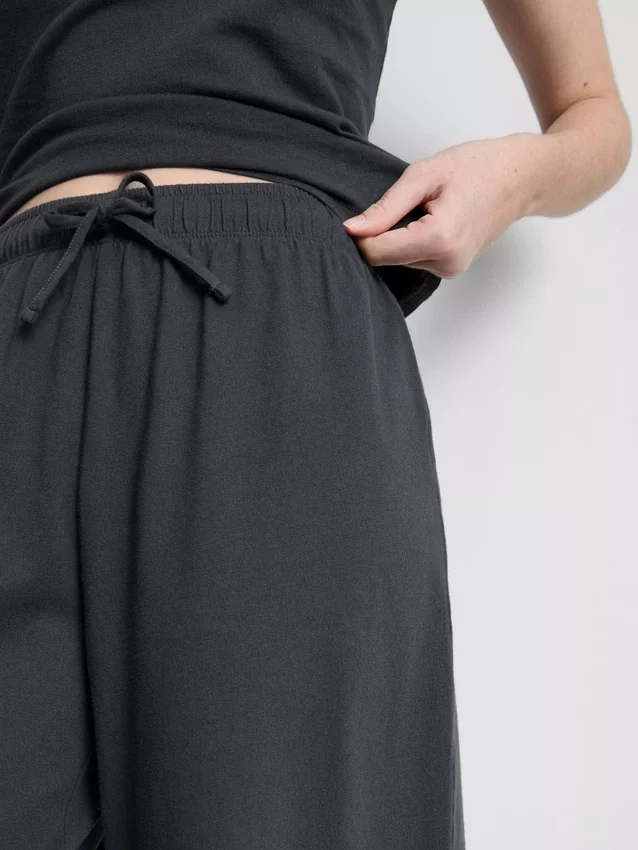 Pantalones de chándal casuales de algodón de pierna ancha