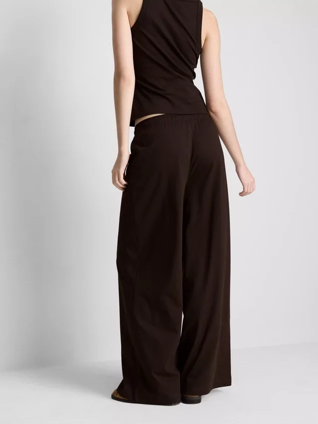 Pantalones de chándal casuales de algodón de pierna ancha