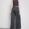 Pantalones de chándal casuales de algodón de pierna ancha