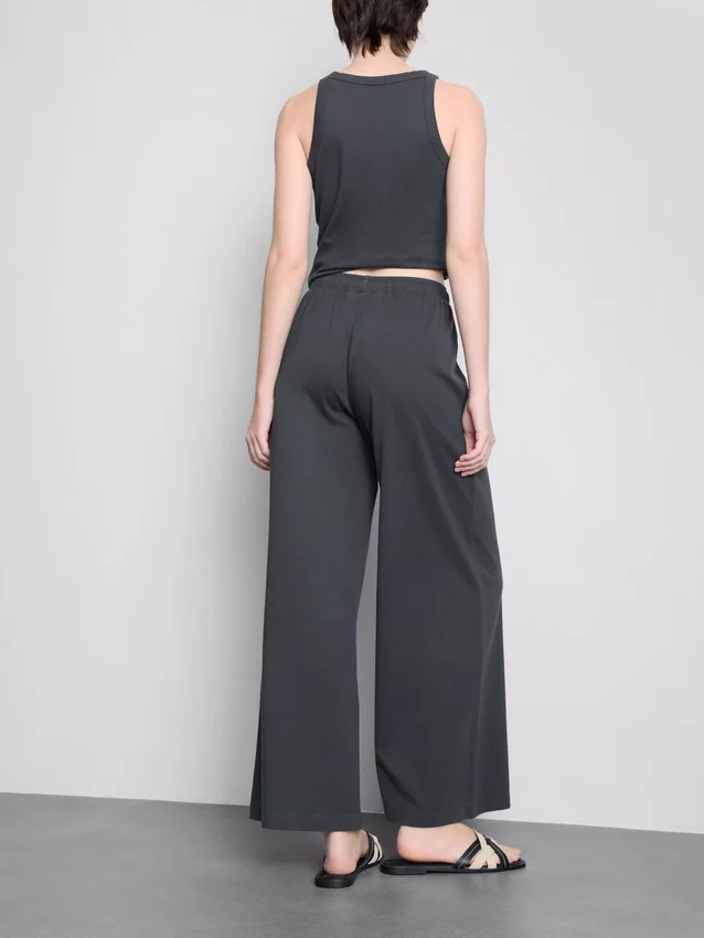 Pantalones de chándal casuales de algodón de pierna ancha