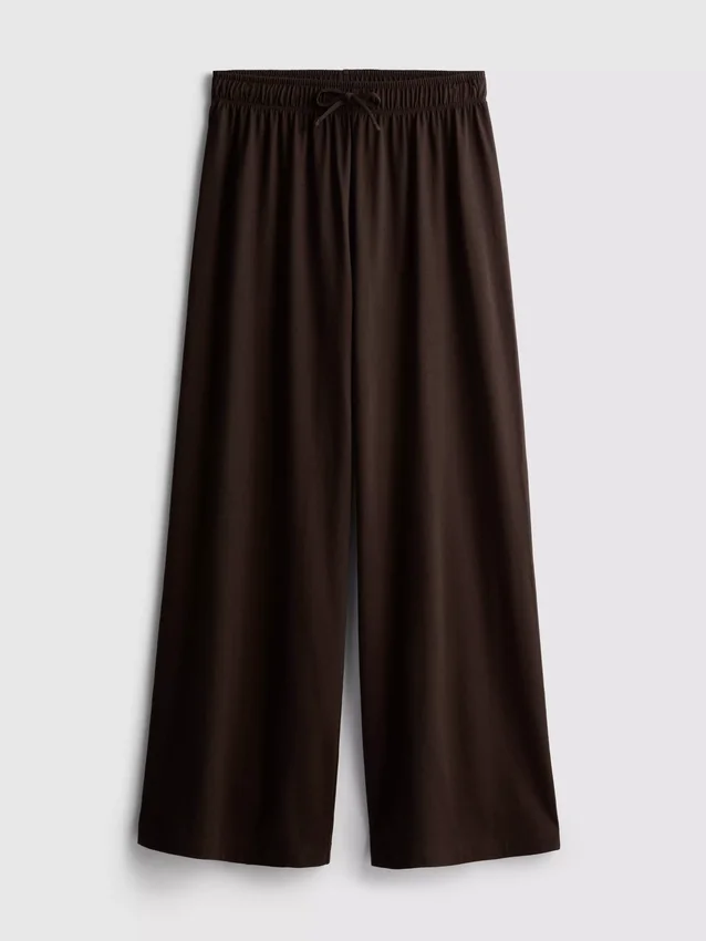 Pantalones de chándal casuales de algodón de pierna ancha