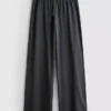 Pantalones de chándal casuales de algodón de pierna ancha