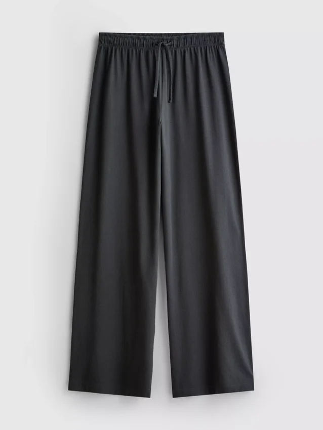 Pantalones de chándal casuales de algodón de pierna ancha