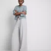 Pantalones de chándal cómodos de mezcla de algodón con pierna ancha