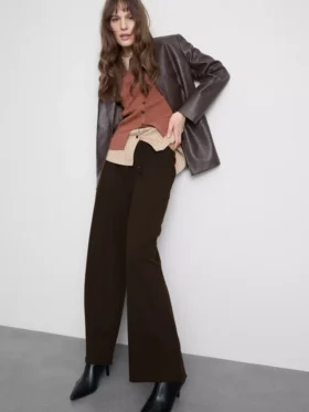 Pantalones de chándal cómodos de mezcla de algodón con pierna ancha