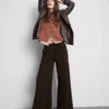 Pantalones de chándal cómodos de mezcla de algodón con pierna ancha