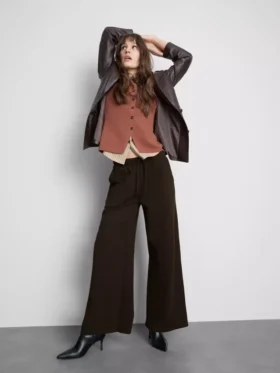 Pantalones de chándal cómodos de mezcla de algodón con pierna ancha