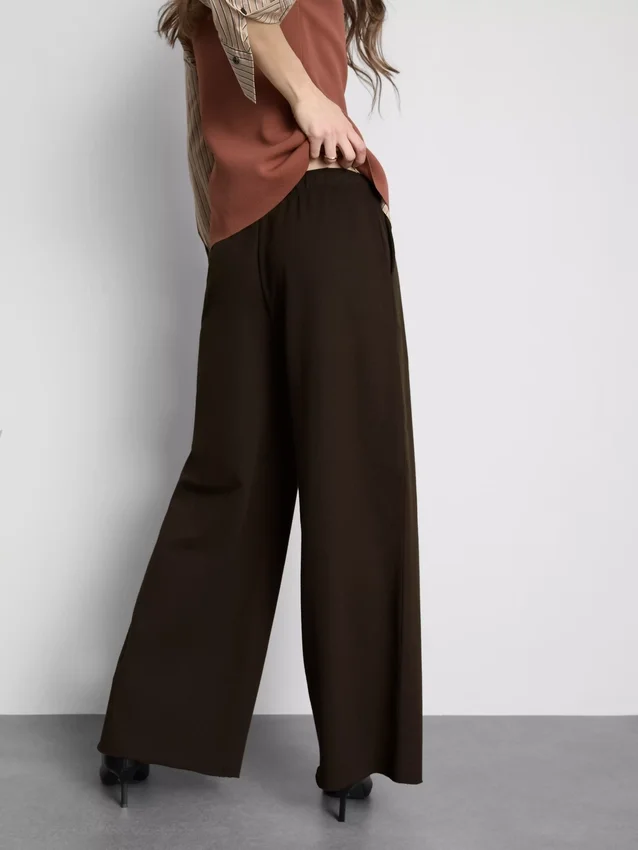 Pantalones de chándal cómodos de mezcla de algodón con pierna ancha