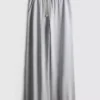 Pantalones de chándal cómodos de mezcla de algodón con pierna ancha
