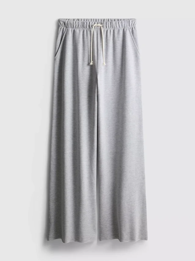 Pantalones de chándal cómodos de mezcla de algodón con pierna ancha