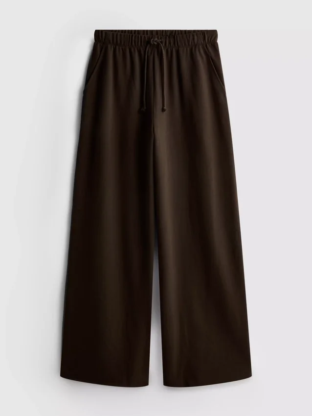 Pantalones de chándal cómodos de mezcla de algodón con pierna ancha