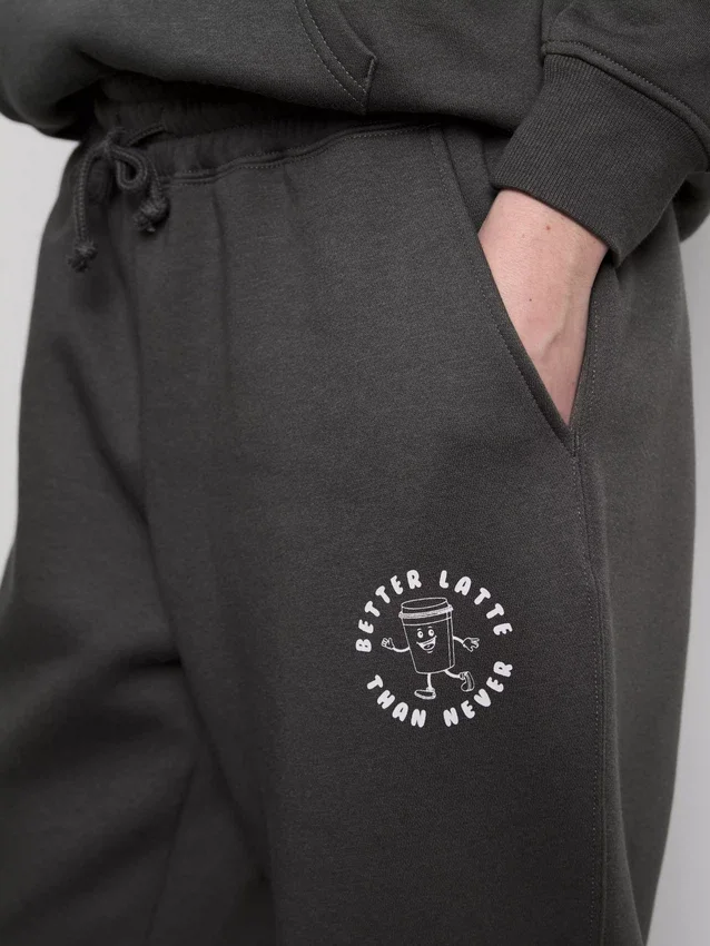 Pantalones de chándal con puños estampados de mezcla de algodón