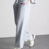Pantalones de chándal de mezcla de algodón de pierna ancha