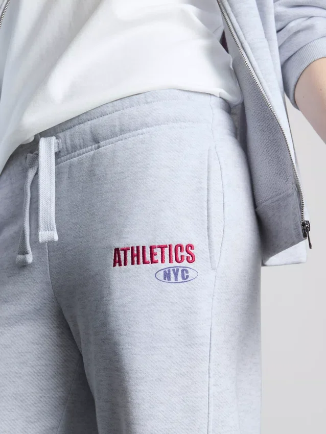 Pantalones de chándal de mezcla de algodón de pierna ancha