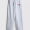 Pantalones de chándal de mezcla de algodón de pierna ancha