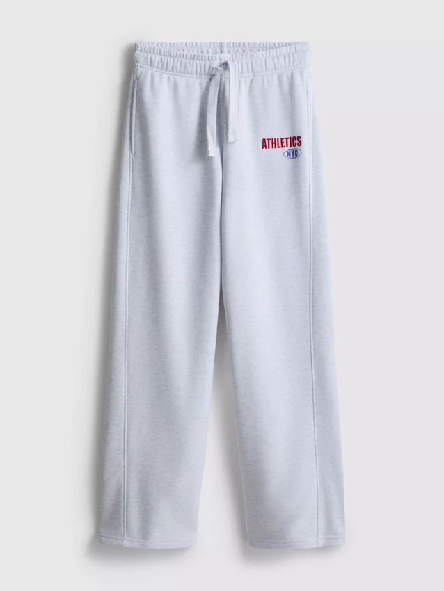 Pantalones de chándal de mezcla de algodón de pierna ancha