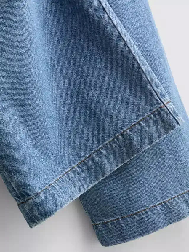 Pantalones de chándal de mezclilla de algodón de pierna ancha
