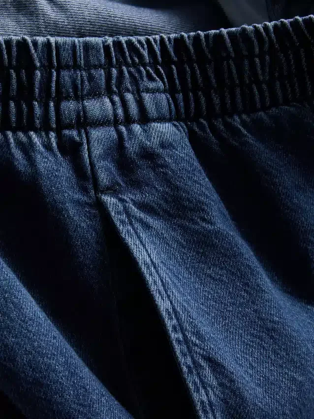 Pantalones de chándal de mezclilla de algodón de pierna ancha