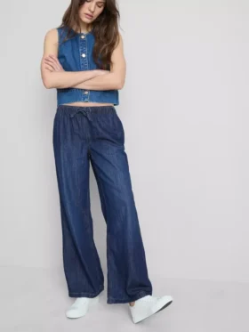 Pantalones de chándal de mezclilla de pierna recta