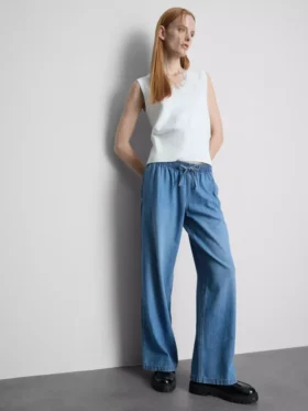 Pantalones de chándal de mezclilla de pierna recta
