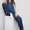 Pantalones de chándal de mezclilla de pierna recta