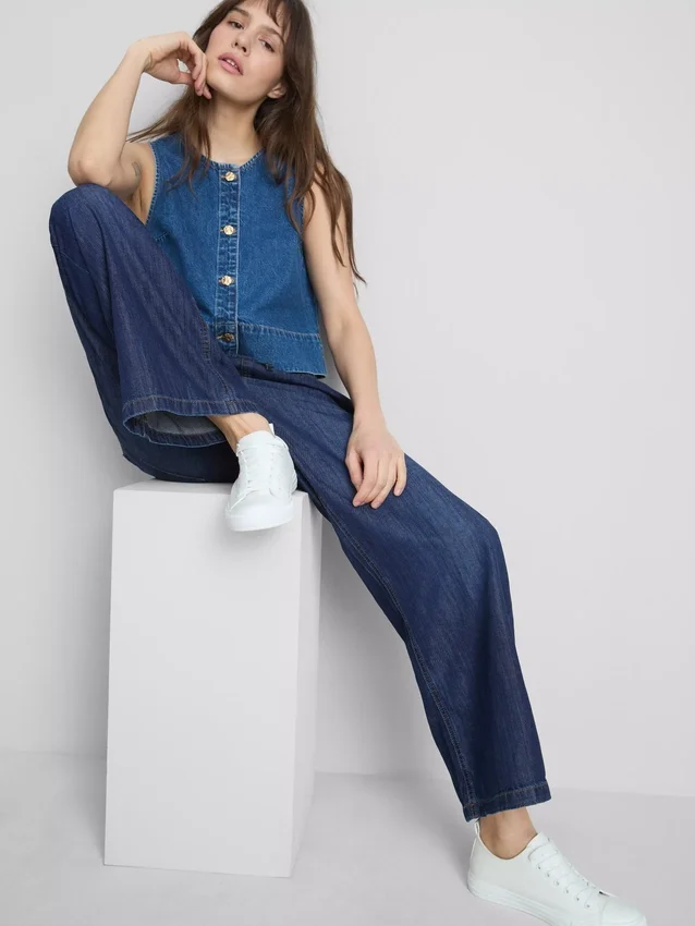 Pantalones de chándal de mezclilla de pierna recta