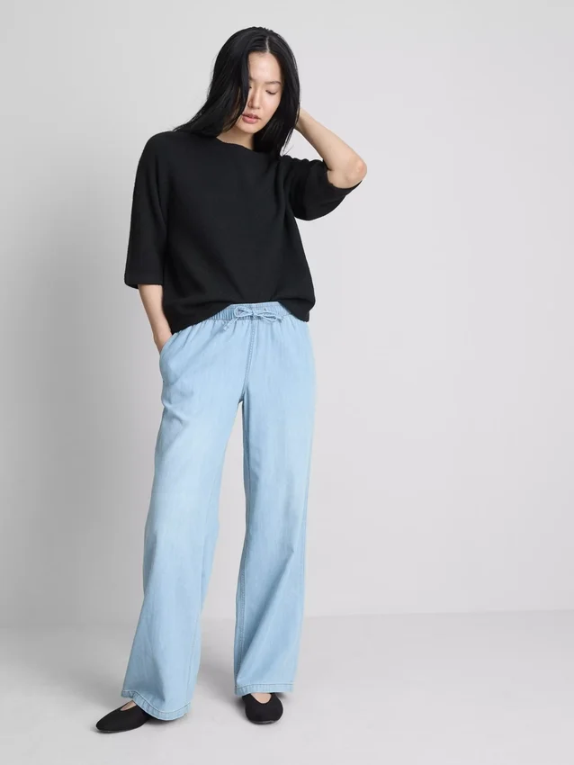 Pantalones de chándal de mezclilla de pierna recta