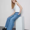 Pantalones de chándal de mezclilla de pierna recta