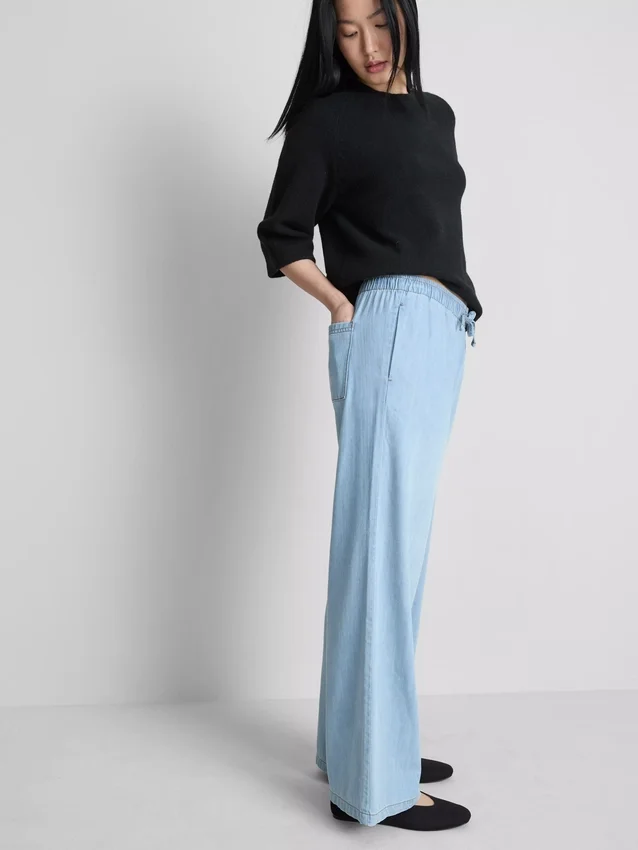 Pantalones de chándal de mezclilla de pierna recta