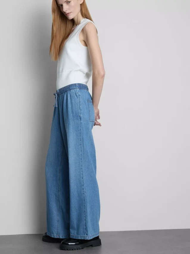 Pantalones de chándal de mezclilla de pierna recta