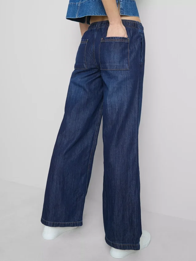 Pantalones de chándal de mezclilla de pierna recta
